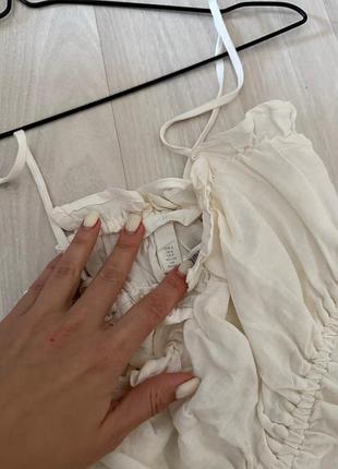Прикольный льняной топ h&amp;m 3