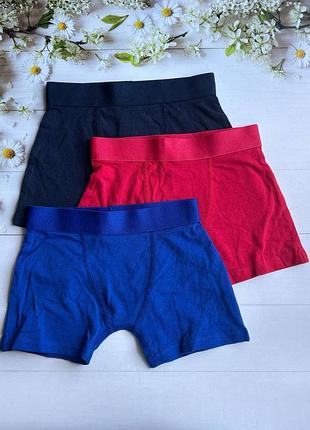 Трусики боксеры на мальчика однотонные (набор 3 шт.) primark р.98 см (2-3 года)