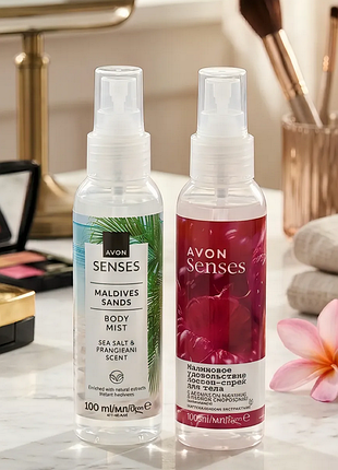 Набор спреев для тела avon малина и франжипани / эйвон спрей