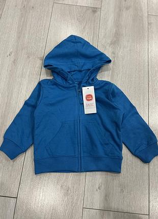 Кофта cool club basic на блискавці з капюшоном, розмір 80