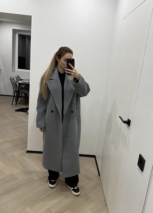 Пальто стильное серое премиум