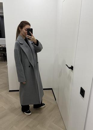 Пальто стильное серое премиум 2
