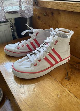 Кеди білі жіночі високі adidas