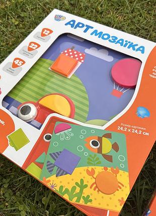 Дитяча розвиваюча мозаїка limo toy з тварин на 12 картинок та 45 фішок для дрібної моторики мозаїка для малюків 3+ рочків