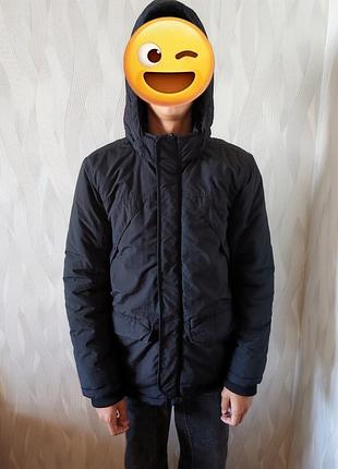 Теплая куртка на мальчика h&amp;m, удлиненная куртка на парня, р. 146-152, 10-12 лет