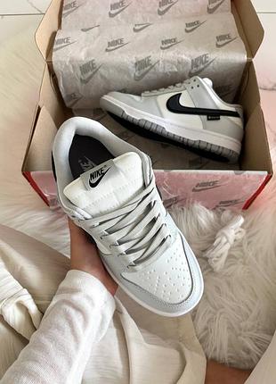 Кросівки nike dunk white grey gore-tex termo 🩶 5