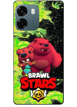 Чехол силиконовый бампер для oppo a6 с героем бравл нита мишка brawl