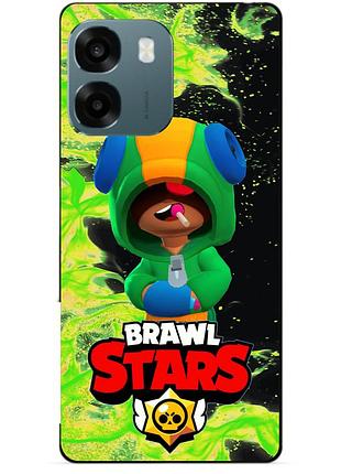 Чехол силиконовый бампер для oppo a6 с героем бравл леон brawl