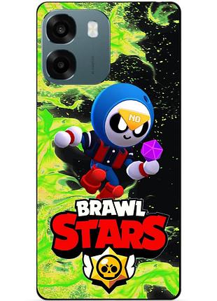 Чехол силиконовый бампер для oppo a6 с героем бравл мипл brawl