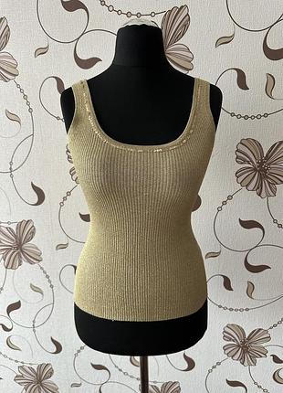 Chanon collection шовкова майка з люрексом
