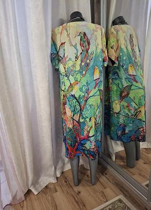 Красивое в птицы 🕊 платье 👗 3
