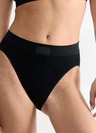 Черные женские хлопковые трусы трусики слипы модели sloggi double comfort tai l
