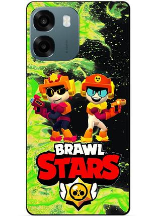 Чехол силиконовый бампер для oppo a6 с героем бравл ларри и лори brawl
