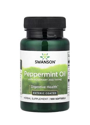 Swanson peppermint oil олія мʼяти, 100 капсул
