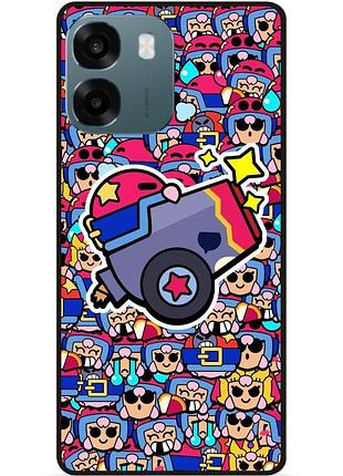 Силиконовый бампер чехол для oppo a6 стикеры бравл бонни brawl