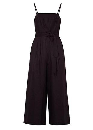 Льняной комбинезон с кюлотами j.crew 100% лён шоколадный комбинезон