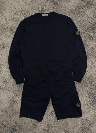 Подростковый комплект stone island свитшот+шорты