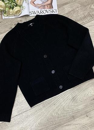 Черный оверсайз базовый кардиган uniqlo, р.s-l