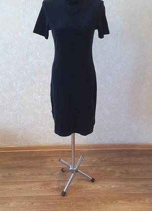 Велюрова чорна сукня juicy couture black label / сукня по фігурі оксамитова / розмір s
