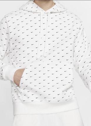 Біле худі nike з суцільним принтом (swoosh all-over print)