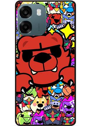 Силіконовий чохол бампер для oppo a6 стікери бравл нита brawl