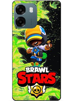 Чехол силиконовый бампер для oppo a6 с героем бравл леон финалист brawl