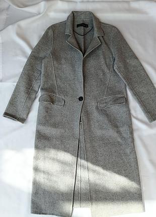 Пальто- кардиган без подкладки zara hand made шерстяное легкое пальто