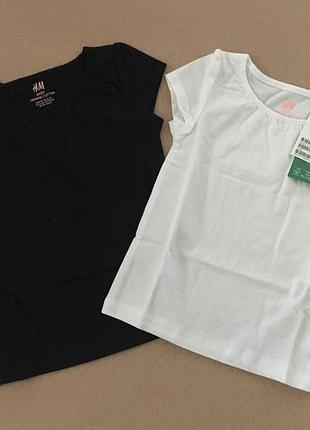 Біла футболка h&m, 92 розмір, 1,5-2 роки