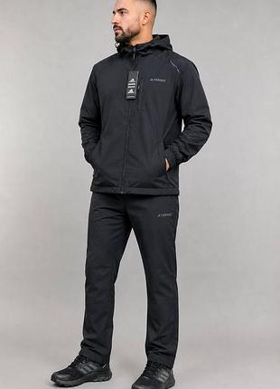 Костюм спортивний чоловічий плащівка на флісі adidas terrex! костюм спортивный мужской демисезонный плащевка на флисе! размеры м, l, xl! качество топ!
