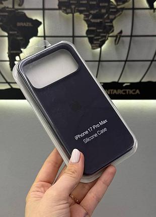 Чехол silicone case с микрофиброй для iphone 17 pro max, чехол-накладка для айфон 17 pro max (фиолетовый)