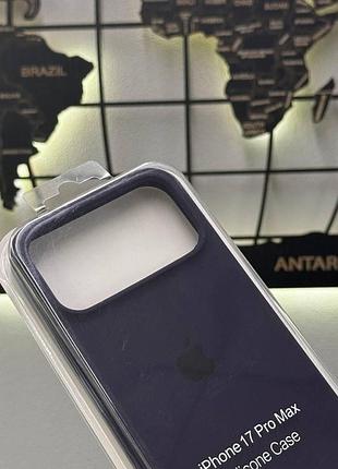 Чехол silicone case с микрофиброй для iphone 17 pro max, чехол-накладка для айфон 17 pro max (фиолетовый) 2