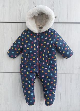Брендовий зимовий комбінезон mothercare для дівчинки 6-9м