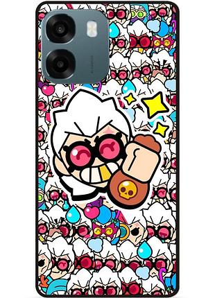 Силиконовый бампер чехол для oppo a6 стикеры бравл белль brawl