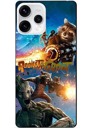 Чехол силиконовый бампер для oppo reno 15 rocket groot ракета грут стражи галактики