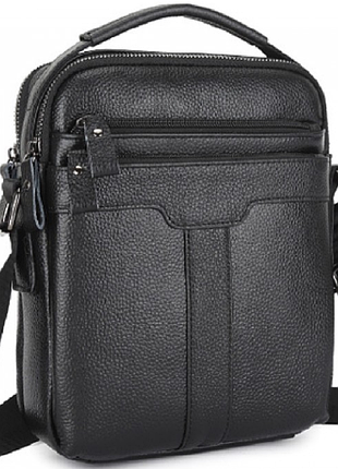 Мужская кожаная сумка-мессенджер через плечо tiding bag a25-3278a черная