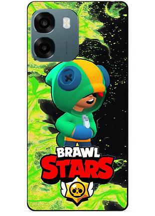 Силіконовий бампер чохол для oppo a6 з героєм бравл леон бравл brawl