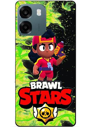 Чехол силиконовый бампер для oppo a6 с героем бравл мэг brawl