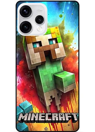 Чехол силиконовый бампер для oppo reno 15 с рисунком майнкрафт minecraft