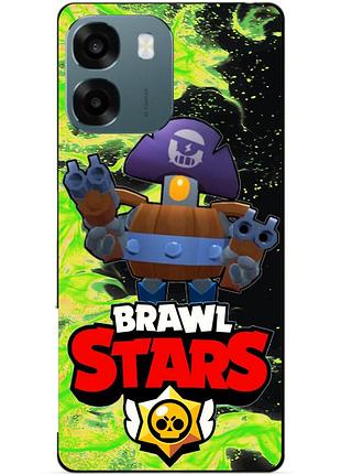 Чехол силиконовый бампер для oppo a6 с героем бравл дэррил brawl