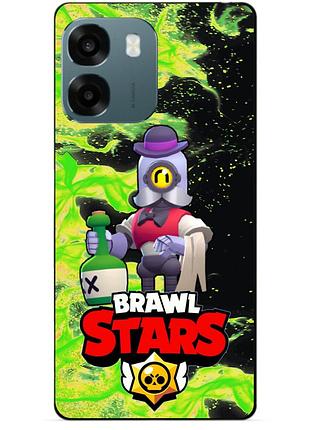 Чехол силиконовый бампер для oppo a6 с героем бравл барли brawl