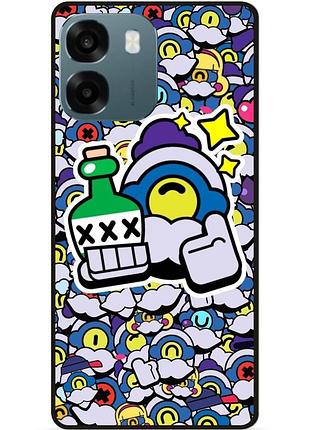 Силіконовий чохол бампер для oppo a6 стікери бравл барли brawl