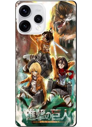 Чехол силиконовый бампер для oppo reno 15 с рисунком атака на титанов attack on titan