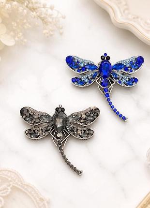 🦋✨ вишукана брошка «бабка» з блискучими кристалами (два кольори) 💎
