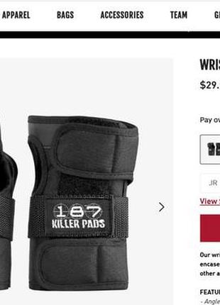 Захист зап’ястя 187 killer pads wrist guard black, розмір s