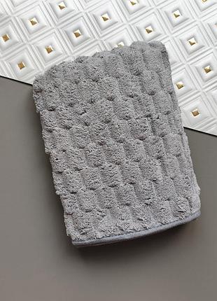 Мягкое полотенце для лица из микрофибры solafa home#iles серого цвета 50х90 см