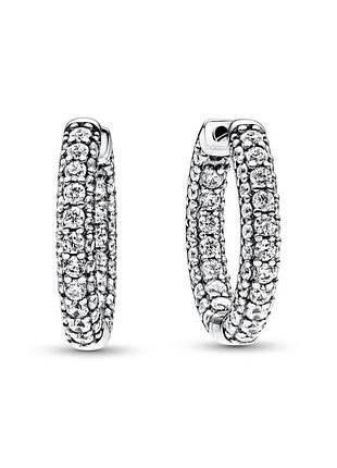 Серьги pandora "ряд паве" 292624c01