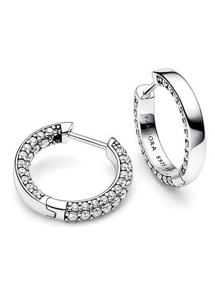 Серьги pandora "ряд паве" 292624c01 2