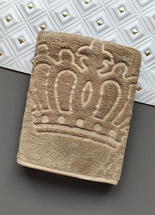 Великий банний рушник з мікрофібри solafa home textiles бежевого кольору 70х140 см