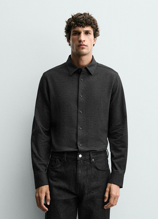 Сорочка zara 19507 anthracite grey
