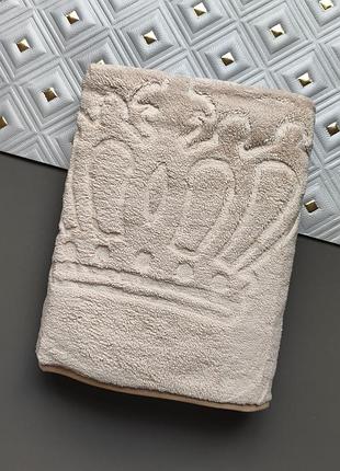 Великий банний рушник з мікрофібри solafa home textiles світло бежевого кольору 70х140 см